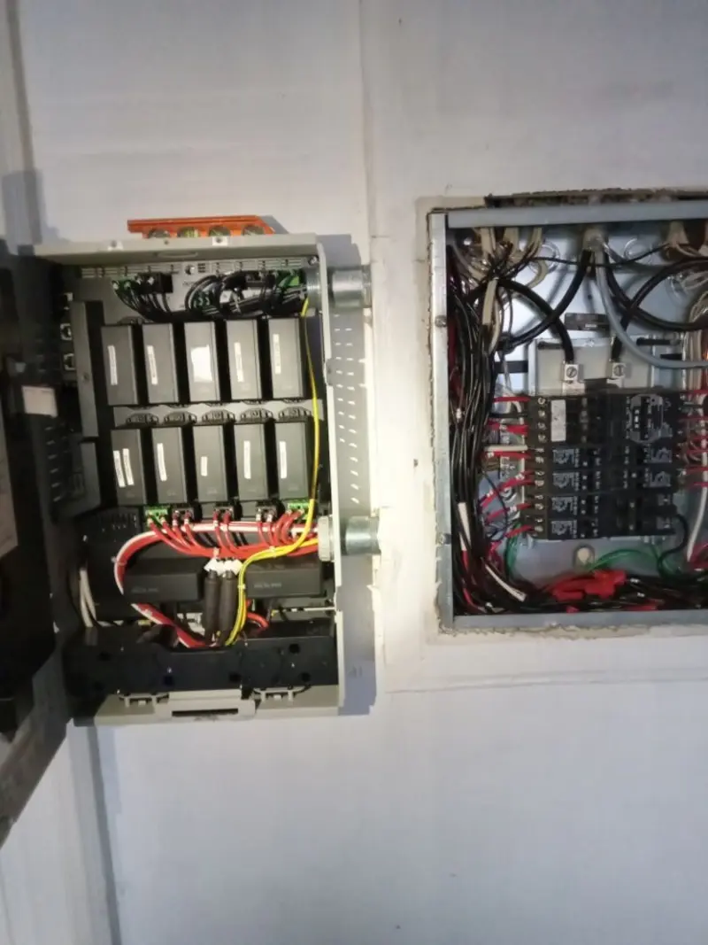 Electrical panel upgrade completed for Security Camera Wiring in Oakfield